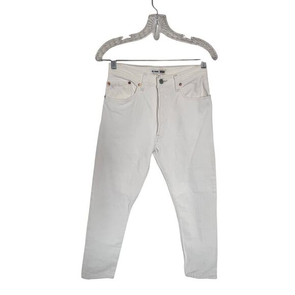 RE/DONE Levis High Rise Ankle Crop Jeans White Size 25 - Picture 1 of 8
